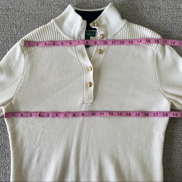 Ralph Lauren Lauren Jeans Co Cream & Navy Military Patch Pullover Sweater Large - Picture 9 of 11